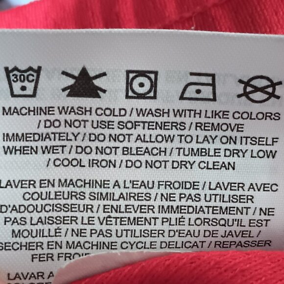 Nike Dri-Fit Women Red Capri L White Side Stripe Wide Leg Loose Fit Draw String - Picture 8 of 8